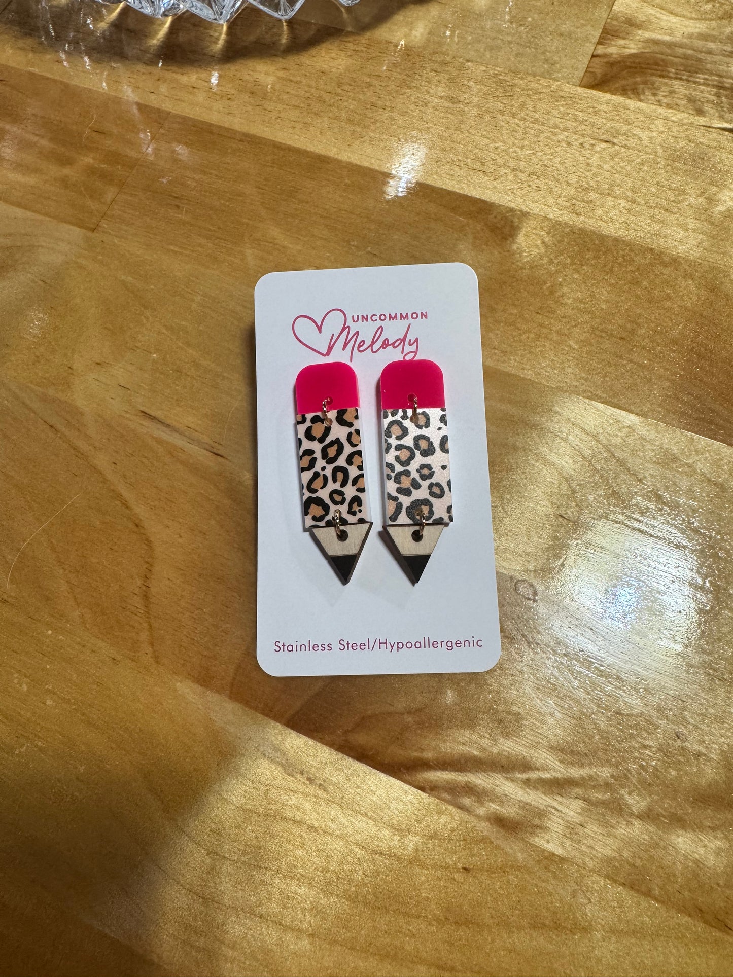 Leopard Pencil Earrings