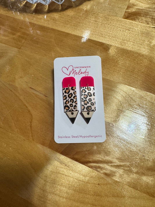 Leopard Pencil Earrings