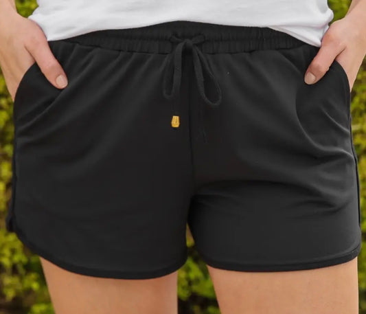 Black Solid Shorts