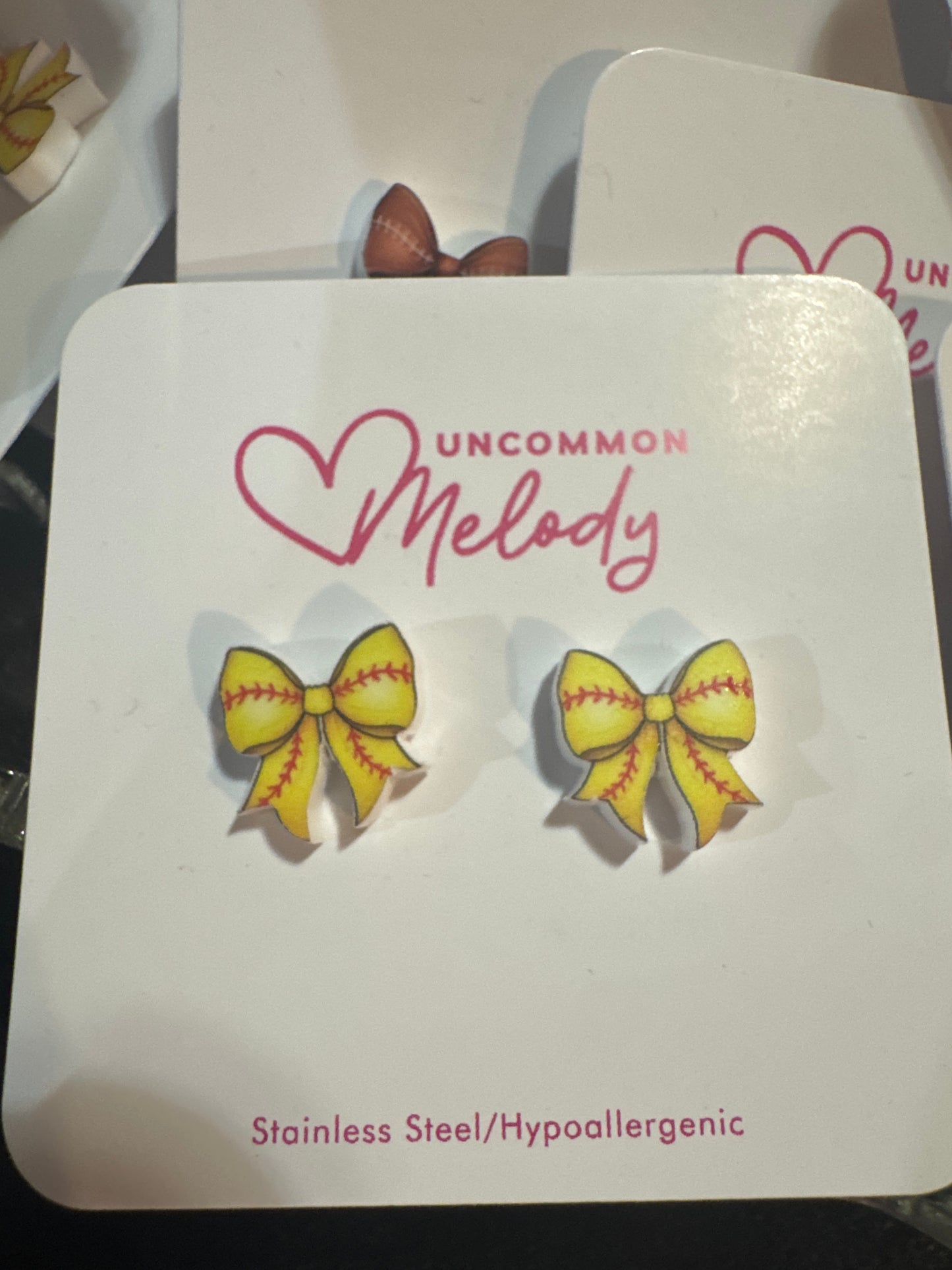 Softball Bow Earrings